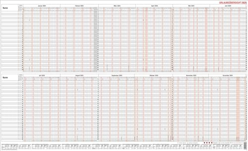 Güss Urlaubsplaner A1 Maxi 30 Mitarbeiter im Versandrohr