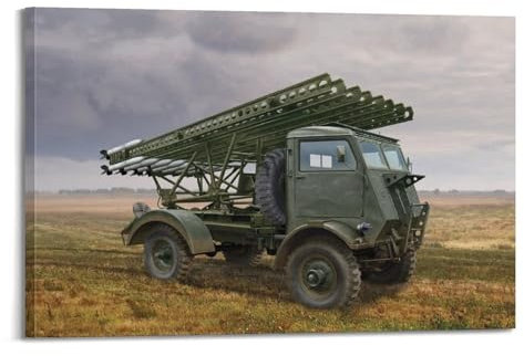 WWII Militärfahrzeug-Poster BM-13-16 auf WOT 8 Chassis, sowjetisches MLRS-Poster, dekorative Malerei, Leinwand, Wandposter und Kunstdruck, moderne Familienschlafzimmer-Dekoration, Poster, 30 x 45 cm