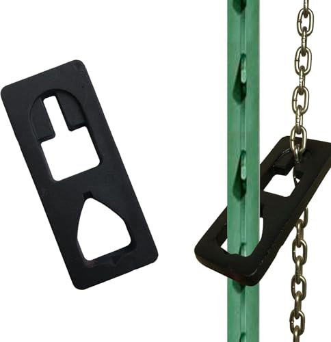 LOADSECRTOOL 2 PCS T Post Puller Plate - Cast Iron Heavy-Duty Steel - Farm & Garden Equipment for Quick Removal of T Posts,Use Different Gauges of Chain,Tractor Bucket,Handyman Jack or a S Hook
