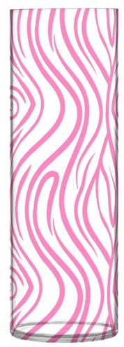 Y2k Blumenvase aus Kunststoff, unregelmäßig, gestreift, 30 x 10 cm, unzerbrechliche Vasen für Büro, Eingangsbereich, Küche, Bücherregal, Dekoration, Pfirsichfarben