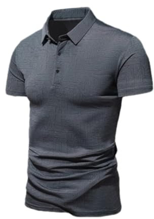 T-Shirt Herren Casual T-Shirt Herren Kurzarm Herren Gestreifte T-Shirt Herren Einfarbig T-Shirt Herren Poloshirt Herren Sportshirt Herren K-Grey Green L