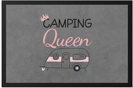 Hey!Print Camping Queen Fußmatte Wohnwagen Fans Geschenkidee Für Camper Camping-Platz