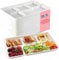 Arya PACKAGING Pack of 100 Disposable Plates with 5 compartments, 11” x 8.5” and 3cm Deep Sugarcane Bagasse Paper Food Trays Dinner Plate, Divided Section for Hot Food, Portion Control.