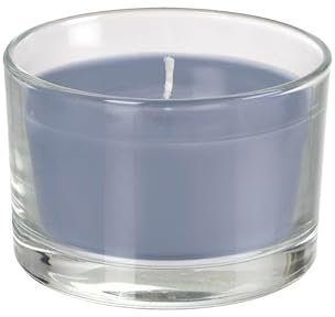 Duni - Juego de 12 tarros de cristal para velas (6 x 8,5 cm de diámetro, mezcla de parafina para 18 horas, con portavelas de cristal)