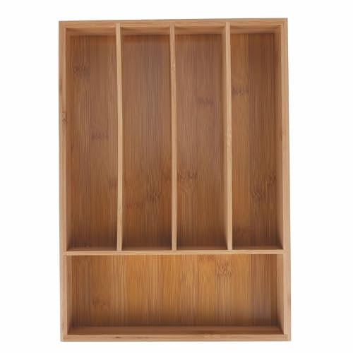Portaposate in bambù, 5 scomparti, 35,5x25,5x5 cm, SìChef