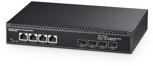 Interruptor gestionado de 8 puertos 10 Gigabit, 4 x 10 G RJ45 Ethernet, 4 x 10 G SFP+, ancho de banda de 160 Gbps, L3 gestionado por Internet, interruptor de red Binardat pequeño de metal