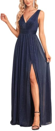 ORANDESIGNE Abendkleider Elegant für Hochzeit Abendkleid Damen Lang Tüll Kleid Paillettenkleid Chiffonkleid Damen Brautjungfernkleid Abschlusskleid Bodenlanges Ballkleid Maxikleid