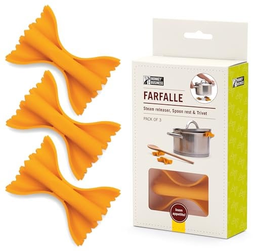 New - Monkey Business Farfalle – 3-in-1 Silicone Pot Lid Lifter, Cute Spoon Rest & Pasta Trivet for Small Pots, Multi-Functional Kitchen Accessory in Farfalle Pasta Design