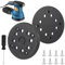 2 discos de lijado de velcro de 125 mm con gancho y bucle, 8 agujeros y 4 ojos, incluye 8 tornillos, 1 destornillador, compatible con lijadora orbital Bosch PEX 270 A y PEX 270 AE