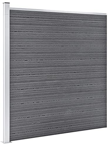Emmtore Gartenzaun WPC Sichtschutzzaun Windschutzzaun Lamellenzaun Windschutz Sichtschutz Zaun Element Terrasse Garten 699x186 cm Grau