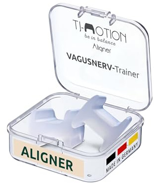 TJ-Motion Aligner 2,5 cm – käftavslappning och vagusnervaktivering – uppsättning av 2 medicinskt silikon – mot käke, hals och ryggsmärta – BPA-fri, vegansk,luktfri.