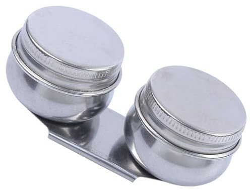 Angoily Tazza Doppia per Pittura Ad Olio in Acciaio Resistente con Coperchio Palette Portatile con Bocca Larga e Clip per Colori e Solventi per Artisti e Scuole