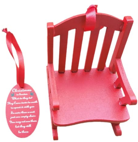Osmond Mini Rocking Chair Ornament Rocking Rocking Chair Model Toy Scene Decorated with Christmas Decorations