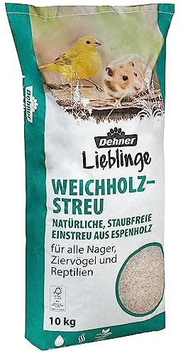 Dehner Lieblinge Einstreu, Weichholz-Streu für Nager/Vögel/Reptilien, staubfrei, 10 kg