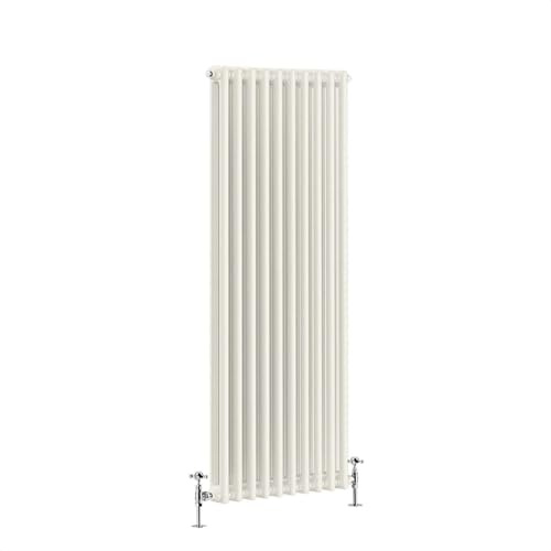 G-Rad Cream Double Column Vertical Cast Iron Radiator - (H) 1800 x (W) 460mm - Modern Contemporary High-Output Heavy Duty Radiator - Wall Mounted Central Heating for Home Décor Living Dining Bedroom