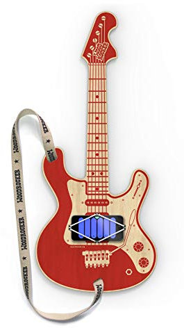 Neue Freunde® Woodrocker Holz Luftgitarre mit Gratis App - 4 Verschiedene Spielmodi in der App Ideal für Familien mit Kindern - Hochwertige Qualität