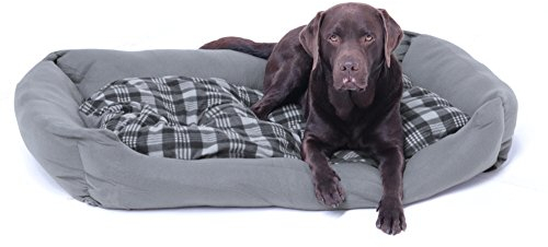 SAUERLAND XXXL Hundebett/Hundekissen grau, 120x80 cm mit Wendekissen, Liegematte, Liegekissen, Hundematte