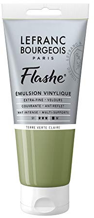 Lefranc Bourgeois vinilo Pintura Acrílica, extra fina color de vinilo para artistas, Grüne Erde Hell, 80ml Tube - Vinylfarbe