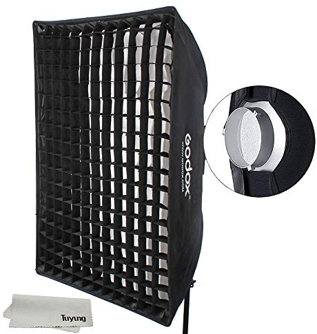 Godox 70 cm x 100 cm Streifen Bienenstock-Softbox Bowens-Halterung für Godox Blitzlicht und andere Studio-Taschenlampen.
