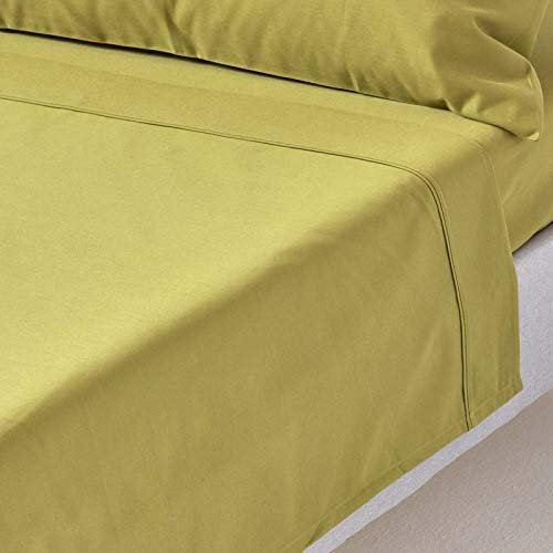 HOMESCAPES 1000 Thread Count Egyptian Cotton Green Flat Sheet Super King Size Luxury Bed Sheet