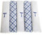 Surf the Shop 5 Stück bestickte Herren-Taschentücher mit Satin-Bordüre und blauem Karomuster, verschiedene Buchstaben, 5 Stück, T, 5 Pack