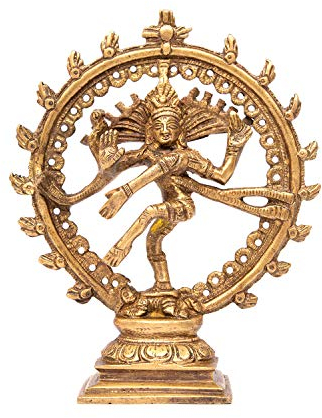 Bodhi Nataraj Statue, Messing, ca. 14 cm, goldgelb