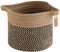 Yiuswoy Baumwollseilkorb Aufbewahrungskorb Gewebter Korb Pflanzkorb mit Griffen, Organisieren von Kleinigkeiten Regale Dekorative Blumentoepfe 20 x 19 cm, Schwarz & Jute