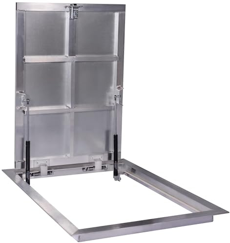 Schachtabdeckung 800 x 600 mm (P) Bodenluke Schachtdeckel Revisionsschacht Kanalschacht, Rahmen aus Aluminiumprofil, 80 x 60 cm