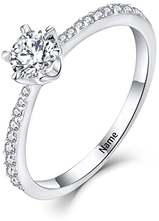 Starnny Ring Silber 925 Damen Ringe Verlobungsring Eheringe April Geburtsstein Schmuck für Sie Frauen 52