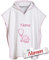 Bade Elefant Poncho bestickt mit Namen für Baby & Kinder, Mädchen Rosa, Badetuch, Badeponcho, Kapuzenbadetuch, 100% Baumwolle
