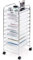 COSTWAY 10 Drawers Storage Trolley, Home Office Stationary Rolling Cart with 4 Wheels, Multipurpose Mobile Organiser Shelving Unit for Makeup Beauty Salon (Clear)