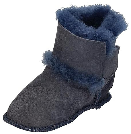 Warmbat Babyschuhe Schaffell - HAY Baby Bootie - Navy, Größe:18/19 EU