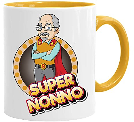 Acen Merchandise Super Hero Tazza/Mug - Super Nonno Migliore del Mondo - Idee Regali Festa del papà/Buon Compleanno/Tazze Originali di caffè. Ceramica 350 ml
