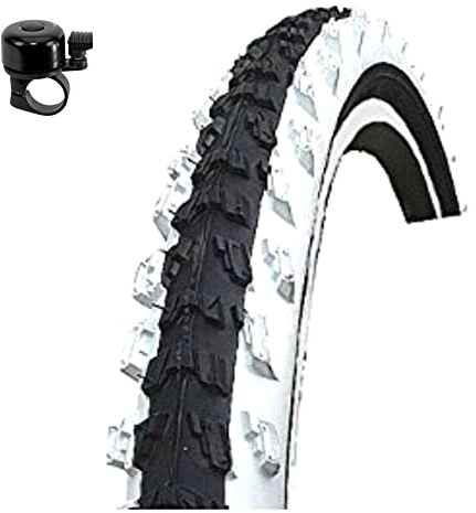 1 x Kenda K-829 MTB 24 Fahrradreifen Fahrradmantel Schwarz/Weiß 50-507 (24x1.95) inkl. Fahrradklingel