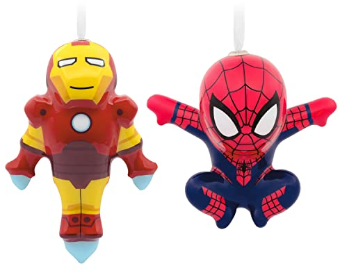 Hallmark Marvel Spider-Man and Iron Man Decoupage Christmas Ornaments, Set of 2 (0003HCM1149)