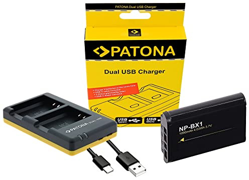 Zubehör Set für die Sony RX100 V VI VII u.a. | Akku und USB-C Ladegerät kompatibel mit Sony NP-BX1 (1090mAh) | Akku-Gehäuse aus feuerhemmenden V1 Material