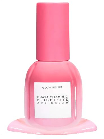 Glow Recipe Guava Vitamin C Bright-Eye Gel Treatment - Aufhellende Entpuff-Augencreme - Für Augenringe & Schwellungen - Mit Niacinamid + Grünes Koffein - Creme, Hydrating Under-Eye Depuffer (15ml)