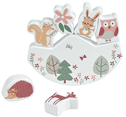 Bébé Douceur, Jeu d'Equilibre en Bois 15 x 2 x H14 cm Animaux Foret Magique