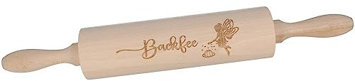 Spruchreif | Nudelholz mit Gravur | Teigroller aus Holz | Backen | Plätzchen | Teigausroller als Backzubehör | Backrolle aus Holz | Teigwalze | Geschenke für Frauen | Muttertag | Backfee