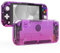 eXtremeRate Coque pour Nintendo Switch Lite Console avec Boutons & Verres Trempé Protection Écran pour Switch Lite,Transparent Violet Rose