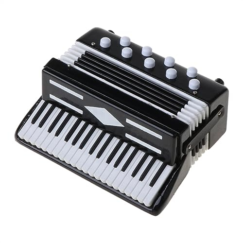 KERREY 1/12 Holz-Akkordeon-Miniatur-Musikinstrumente-Modell, dekorative Ornamente Musikinstrument Modelle Ornament