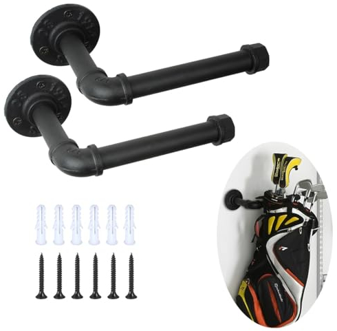 BiJun Golf Bag Storage Rack, Golf Club Storage Rack for Garage Golf Bag Stand Golf Bag Wall Mount Organizer Golf Bag Holder Storage Rack Hangers