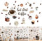 Biluer Kaffee Wandaufkleber,2PCS Wandtattoo Coffee Kaffeebohnen Wandaufkleber Braun DIY Wandsticker Küche für Küche Esszimmer Wohnzimmer Restaurant Büro Cafés Wanddeko