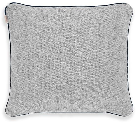 KNIT FACTORY - Snooze Zierkissen - Quadratische Sofa Kissen - Grau - Gestrickter Dekokissen - Couchkissen 50x50 cm - Kissenbezug mit Füllung und Bezug