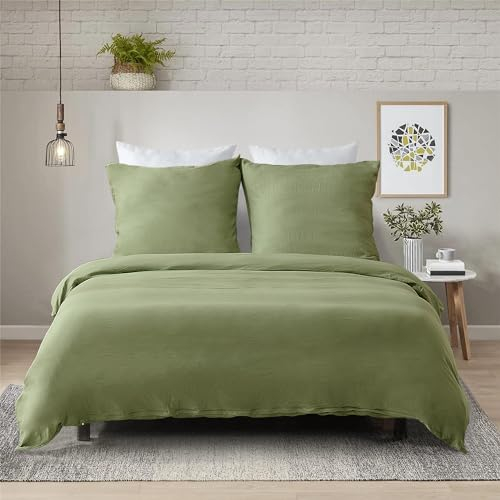 TOCOMOA Bettwäsche 135x200 4teilig Grün, Bettwäsche-Sets Weich und Bügelfrei Mikrofaser, Oeko-TEX Zertifiziert, 2 Bettbezug und 2 Kissenbezug 80x80 cm mit Reißverschluss
