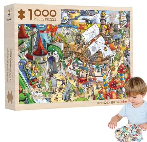 EWOKE Puzzles für Erwachsene - Weihnachtspuzzles für Erwachsene | Niedliche Wohndekorationen, großes Straßencafé-Weihnachtsszenen-Party-Puzzle, weihnachtliches Kleinkindspielzeug für Kinder ab 8