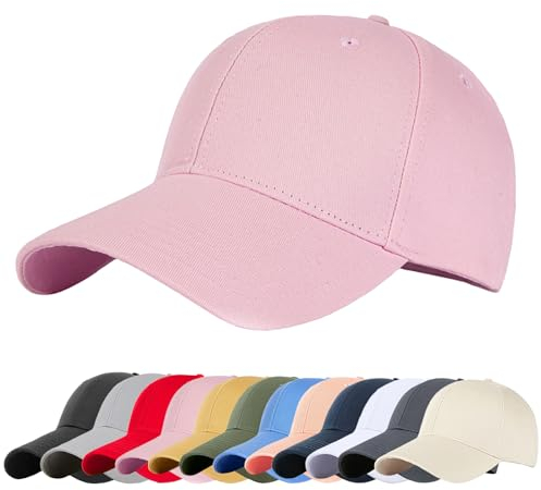 Enwokran Baseballkappe Herren Basecap Damen, Unisex Klassische Sonnenschutz Baumwolle Verstellbar Sport Mütze Atmungsaktiv für Sport Wandern Ausflug (Rosa)