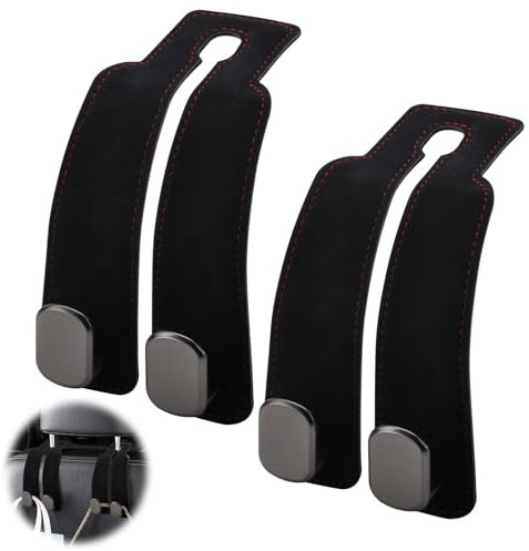 2PCS Car Seat Back Double Hook,Auto Hooks Car Storage Organiser Bag Hooks Car Seat Headrest Hanger Universal Car Handbag Hooks Multifunctional Headrest Hooks for Car Home