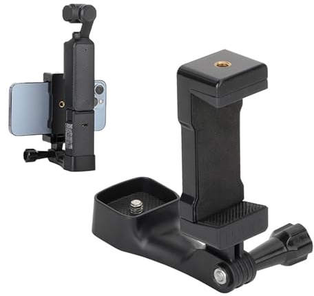 EUGOOCX Erweiterungstelefon-Clip-Halterung für DJI OSMO Pocket 3, vordere Smartphone-Halterung mit 1/4-Zoll-Schraubenadapter, kompatibel mit Pocket 3 Kamera