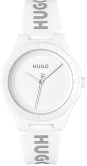 Hugo Analog Quarzuhr für Damen Kollektion #LIT for HER mit Weisses Silikonarmband - 1540165